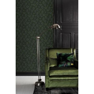 living room eco texture non-woven wallpaper peacock feathers moss green 347765