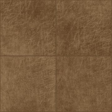 self-adhesive eco-leather tiles square cognac brown from Origin Wallcoverings