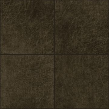 self-adhesive eco-leather tiles square dark brown from Origin Wallcoverings