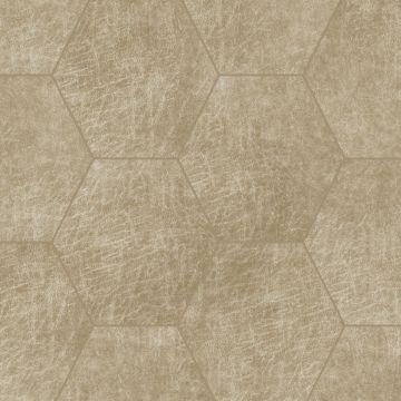 self-adhesive eco-leather tiles hexagon sand beige from Origin Wallcoverings