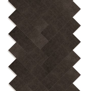 self-adhesive eco-leather tiles herring bone pattern dark brown from Origin Wallcoverings