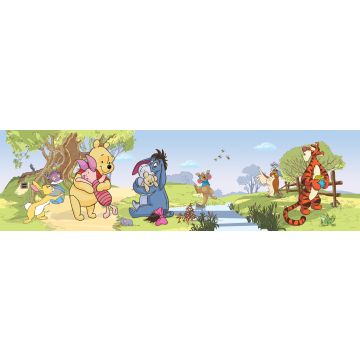 self-adhesive wallpaper border Winnie the Pooh green, blue and yellow from Disney