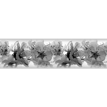 self-adhesive wallpaper border flowers black and white from Sanders & Sanders