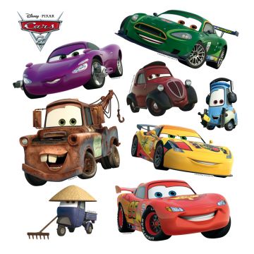 wall sticker Cars green, yellow and red from Disney
