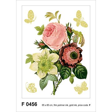 wall sticker still life of flowers green and pink from Sanders & Sanders