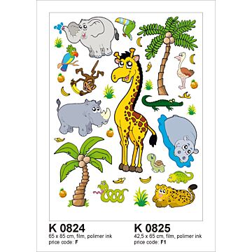 wall sticker jungle animals yellow, green and gray from Sanders & Sanders