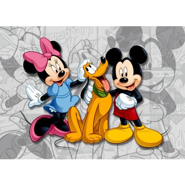 poster Minnie & Mickey Mouse gray, pink and red from Disney