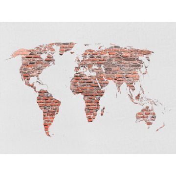 poster world map orange and white from Sanders & Sanders