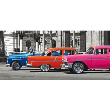 poster vintage cars blue, orange and pink from Sanders & Sanders