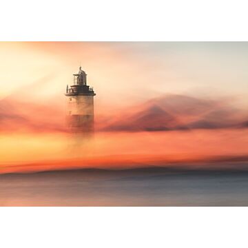 wall mural lighthouse warm orange and gray from Sanders & Sanders