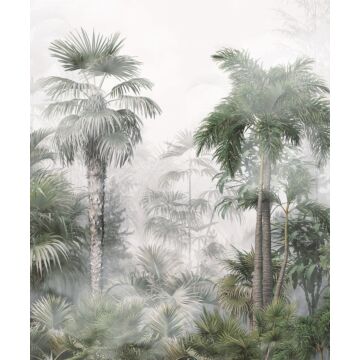 wall mural tropical landscape with palm trees dark green and gray from Sanders & Sanders