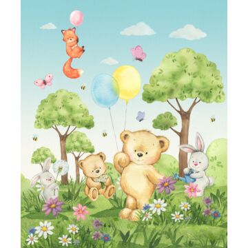 wall mural forest with forest animals green and blue from Sanders & Sanders