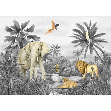 poster jungle animals gray from Sanders & Sanders