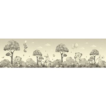 self-adhesive wallpaper border forest with forest animals beige from Sanders & Sanders