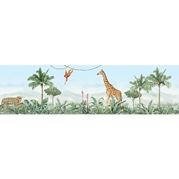 self-adhesive wallpaper border jungle animals green and blue from Sanders & Sanders