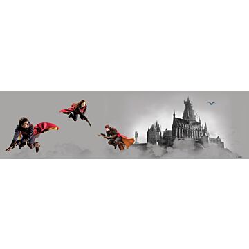 self-adhesive wallpaper border Harry Potter Hogwarts gray and red from Sanders & Sanders