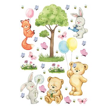 wall sticker forest with forest animals multicolor from Sanders & Sanders