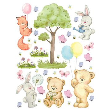 wall sticker forest with forest animals multicolor from Sanders & Sanders