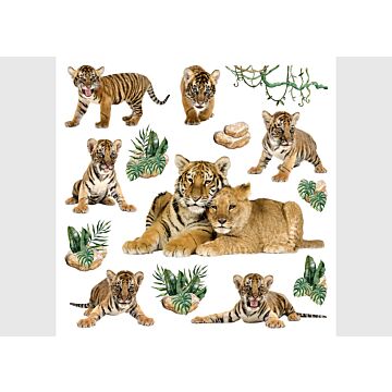 wall sticker tiger beige and green from Sanders & Sanders