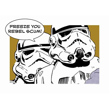 poster Star Wars Classic Comic Quote Stormtrooper mustard, black and white from Komar