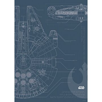 poster Star Wars Blueprint Falcon dark blue from Komar