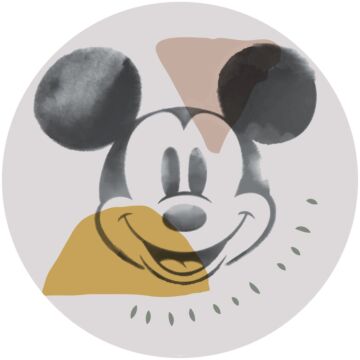 self-adhesive round wall mural Mickey Mouse gray from Komar