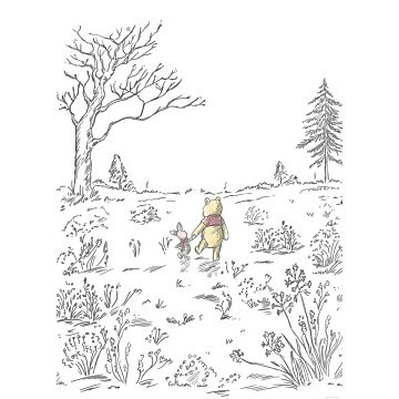 wall mural Winnie the Pooh black and white from Komar