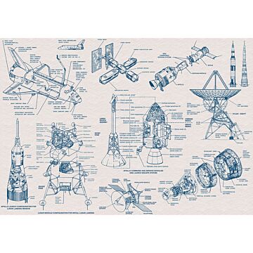 wall mural Spacecraft Architecture blue and gray from Komar