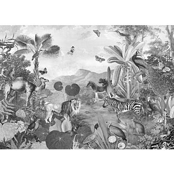 wall mural Flora and Fauna black and white from Komar