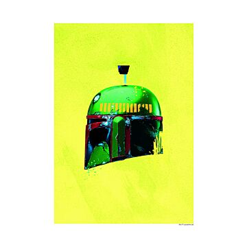 poster Star Wars Classic Helmets Boba Fett yellow and green from Sanders & Sanders