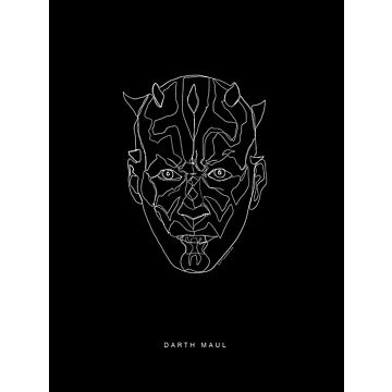 poster Star Wars Lines Dark Side Maul black and white from Sanders & Sanders
