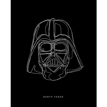 poster Star Wars Lines Dark Side Vader black and white from Sanders & Sanders
