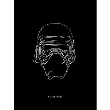 poster Star Wars Lines Dark Side Kylo black and white from Sanders & Sanders