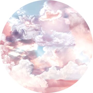 self-adhesive round wall mural sky pink, purple and light blue from Sanders & Sanders