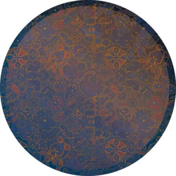 self-adhesive round wall mural ornament blue and red from Sanders & Sanders