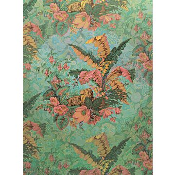 wall mural leafs green and pink from Sanders & Sanders