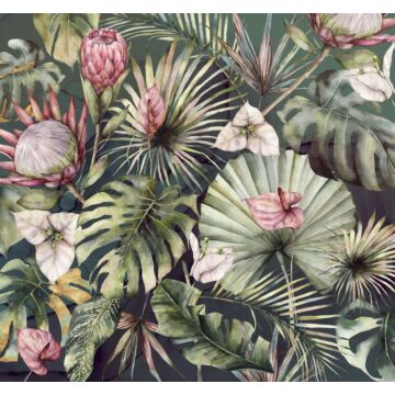 wall mural jungle green and pink from Sanders & Sanders