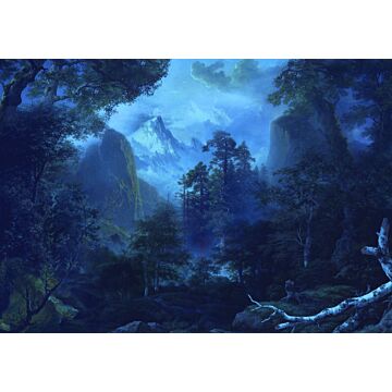 wall mural dark forest blue and green from Sanders & Sanders