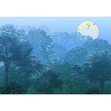 wall mural jungle blue and green from Sanders & Sanders