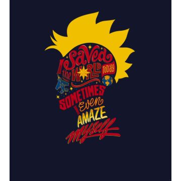 wall mural captain marvel saves the world dark blue, yellow and red from Sanders & Sanders