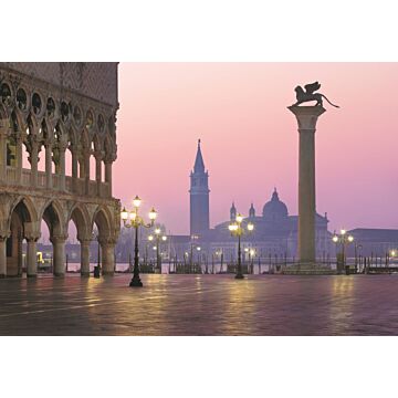 wall mural cityscape pink, purple and gray from Sanders & Sanders