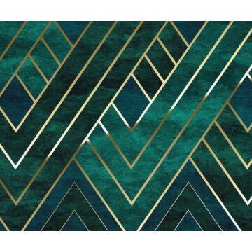 wall mural art Deco green, blue and gold from Sanders & Sanders