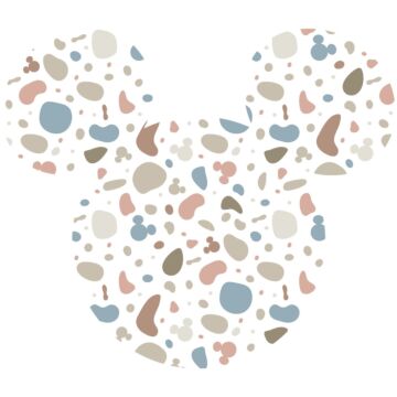 self-adhesive round wall mural Mickey Mouse pink, blue and beige from Komar
