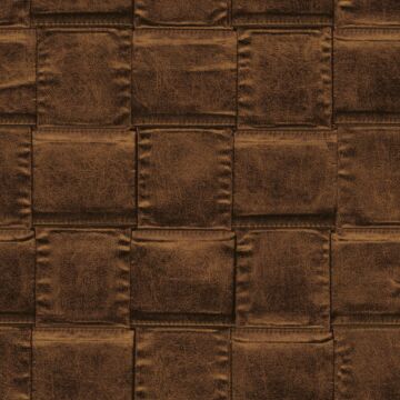 wallpaper leather look dark brown from Limonta