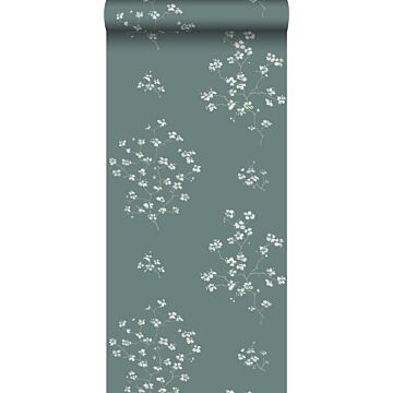 wallpaper floral pattern teal from Walls4You