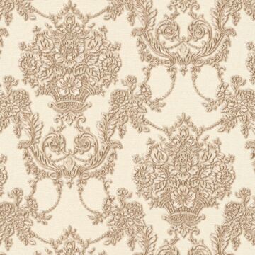 wallpaper baroque print bronze, brown and beige from A.S. Création
