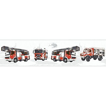 wallpaper fire trucks red and light gray from A.S. Création