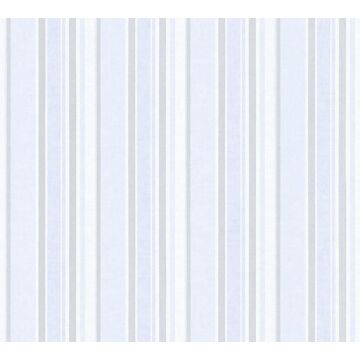 wallpaper stripes blue, silver and white from A.S. Création