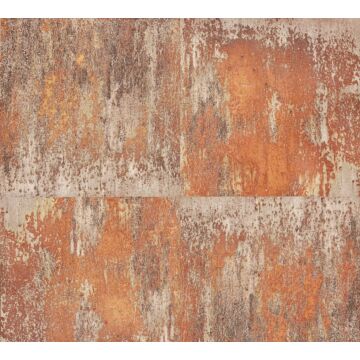 wallpaper metal plates rust brown from A.S. Création