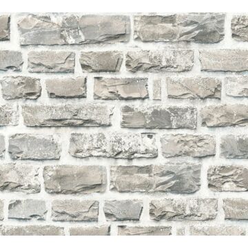 wallpaper brick wall light gray and beige from A.S. Création